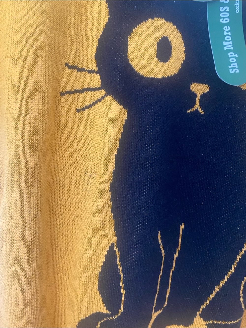 OXKNIT Knit T-Shirts Retro Cat Pattern Short Sleeve - Picture 3 of 8